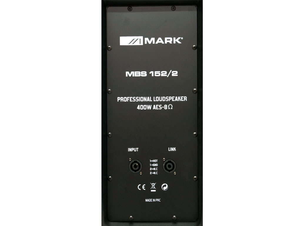 Широкополосная пассивная система MARK MBS 152/2, 400W, 8Om, 15"+1", 55 Гц-20кГц., 96дБ