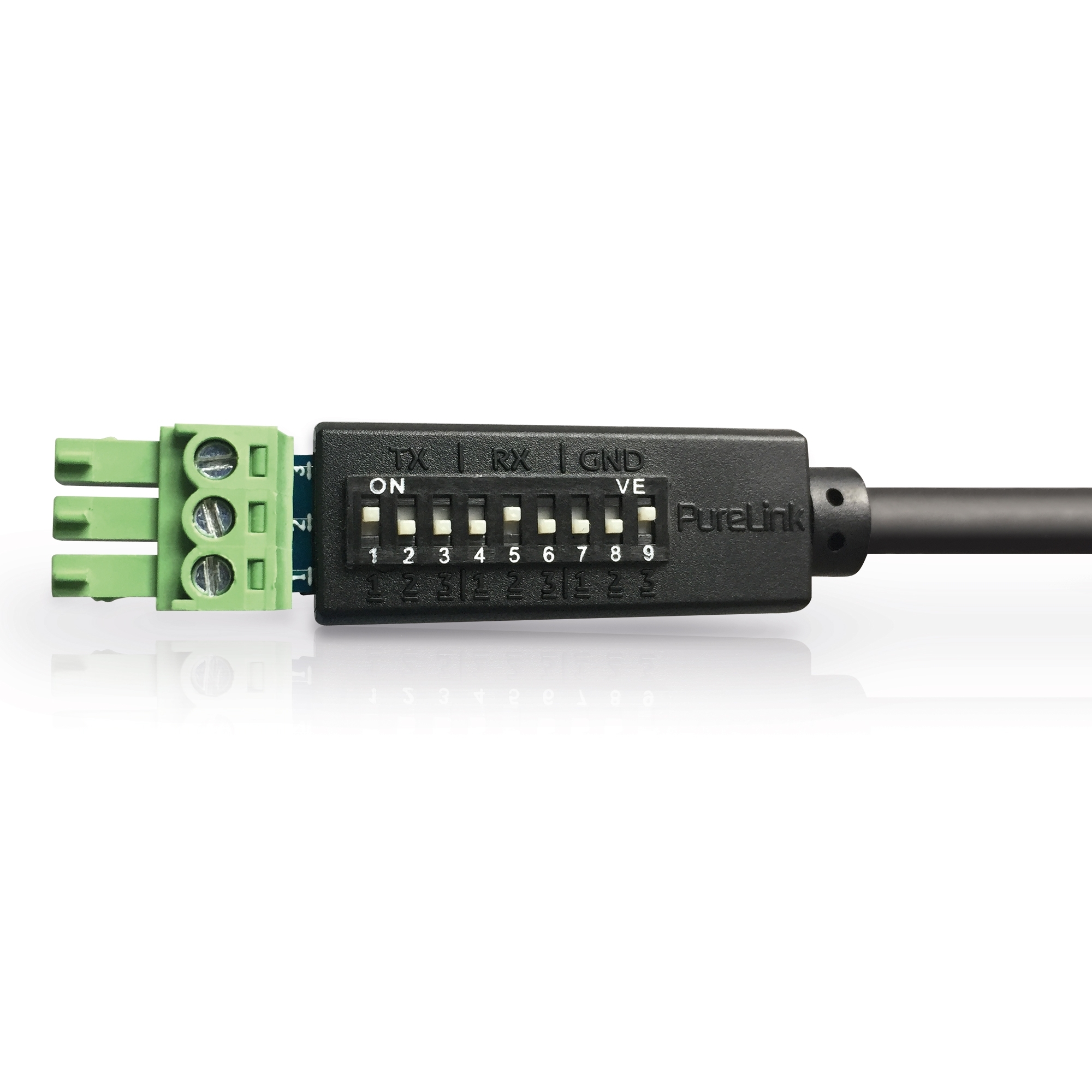 Кабель Pulelink PTM-RS100 RS232 типа D - Phoenix с DIP-переключателем