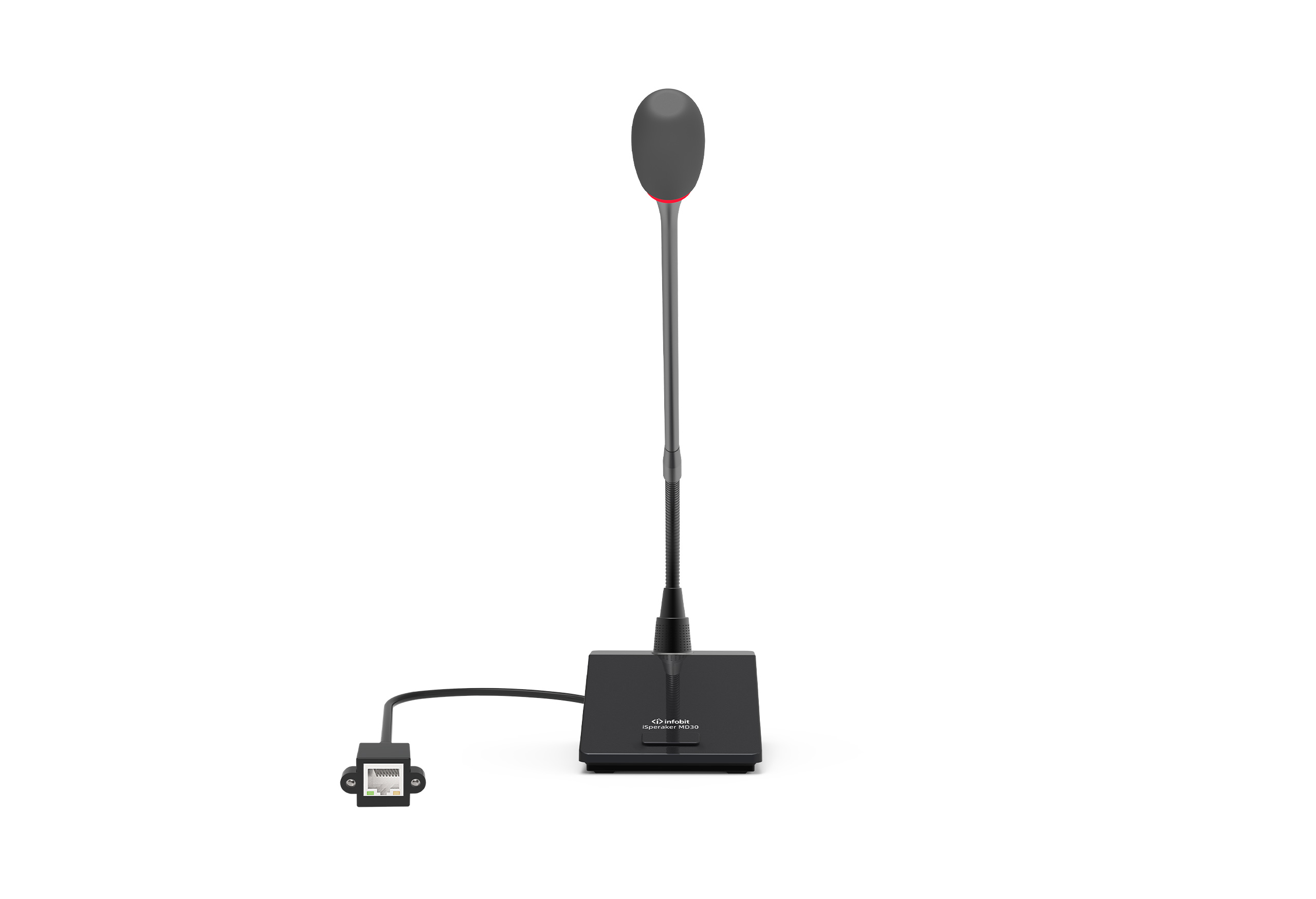Настольный микрофон Dante Infobit iSpeaker MD30 Desktop wired goosneck microphone, Dante/ AES67