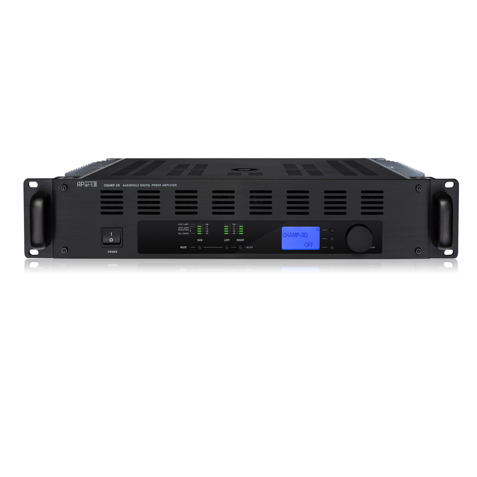 Стерео усилитель Biamp CHAMP-3D, 2x350W(8 Om)+ 1x1100W(2 Om)