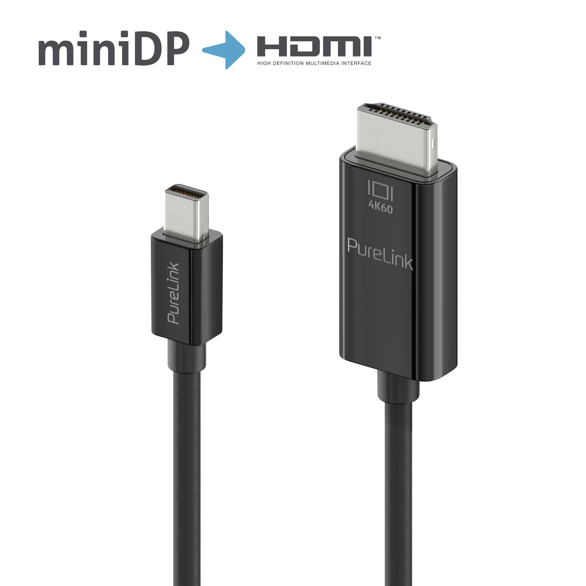 Кабель переходной PureLink IS2101-015 Premium Active 4K mini DisplayPort / HDMI Cable – 1.50m, Black