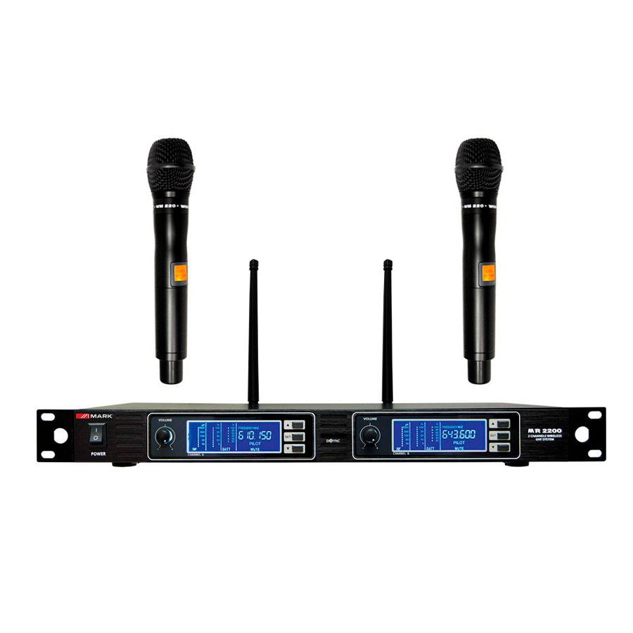 Комплект из 2-х беспроводных микрофонов MARK MR 2200/1, 2x200 каналов
