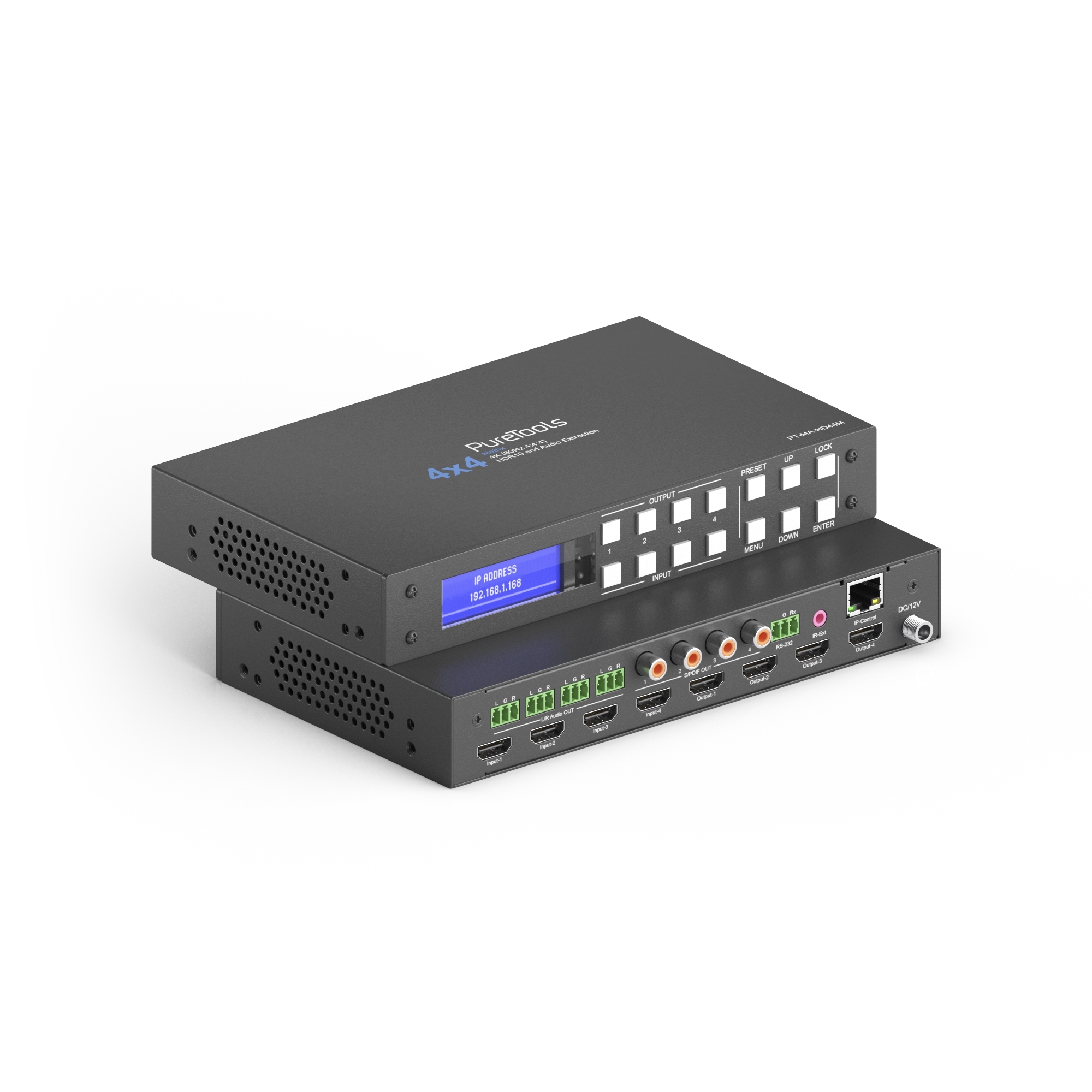 Матричный коммутатор Purelink PT-MA-HD44M PureTools - 4x4 4K 18Gbps HDMI Matrix with Audio De-Emb